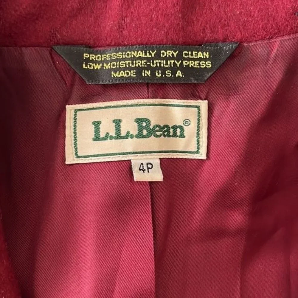 LL Bean Wool Jewel Tone Winter Coat Blazer
